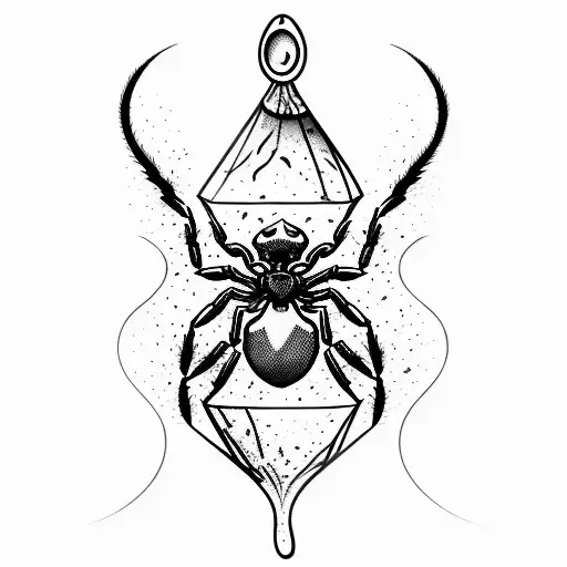 A Smoke-filled Hourglass With Intricate Spider Webs Surrounding It