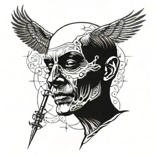 A Tattoo Design Incorporating Forensic Facial Reconstruction Tools With Book Motifs