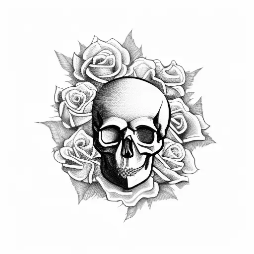 Skull With Roses