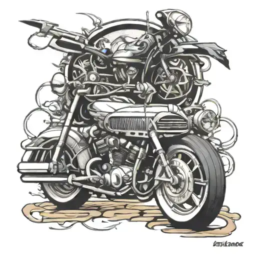 Incorporate A Detailed Lowrider Car And A Sleek Motorcycle In A Dynamic Composition