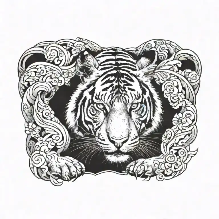 A Tiger Attaking