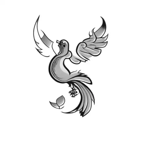 A Phoenix With A Anatomical Heart