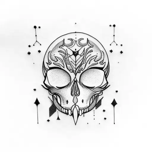 Crow Skull Moon Forest