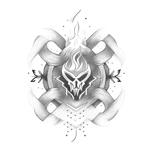 Create A Tattoo Featuring Fire And A Semi Colon In A Blackwork Style