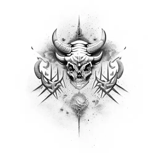 Sleeve Of Taurus Style With Dark Theme Of Death And The End Of The World