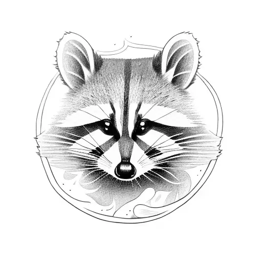 Cartoon Racoon Riding On A Flaming Missile