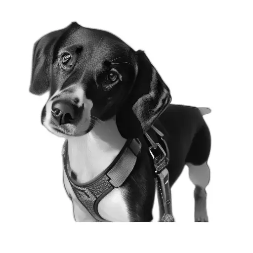 A Dog Wearing A Harness