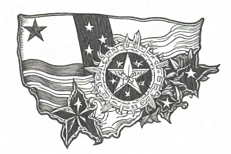 New Hampshire And Texas Flag