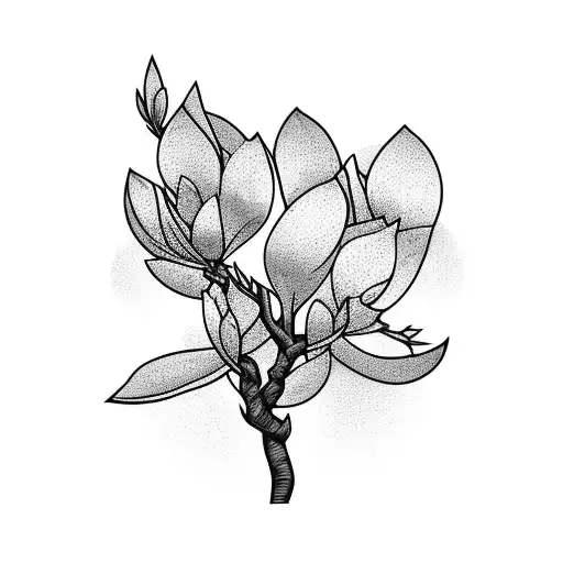 Magnolia Tree With Branches Sticking Out That Spells Mama