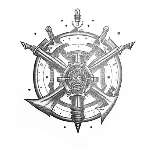 Ship Anchor And Comppas Full Thigh