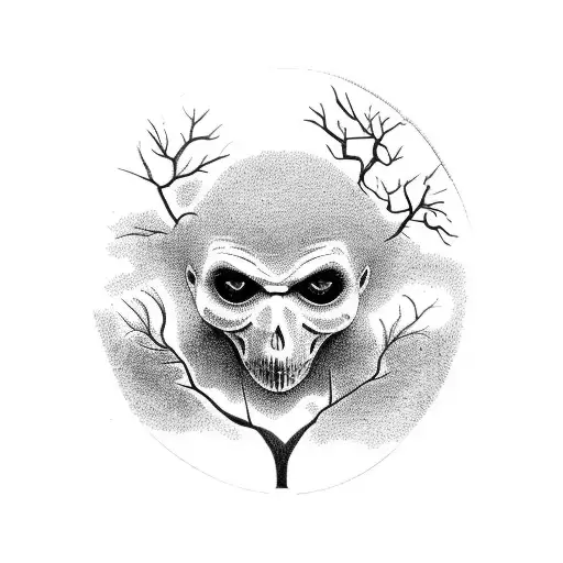 Raven In A Creepy Tree