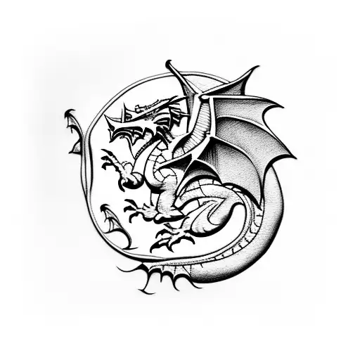 Welsh Dragon Using A Computer