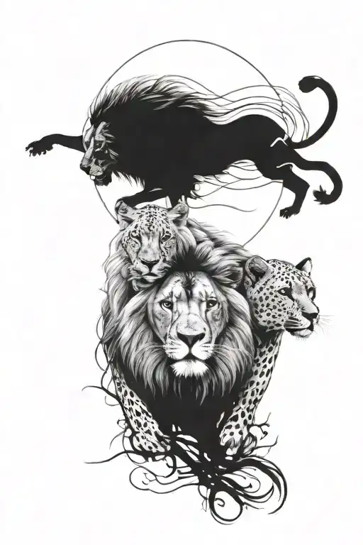 Lion And Cheetah Merged Together