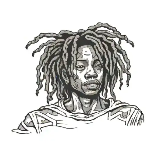 Strong Black Kid With Dreadlocks Distanced From The World