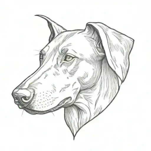 A Doberman Dog Head