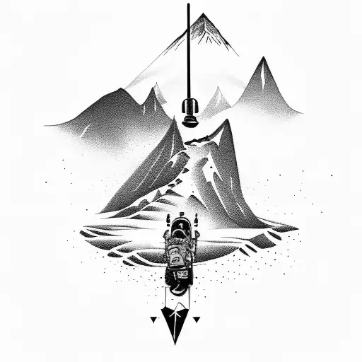 A Snowboarding Mountain With A Javelin Piercing Through It