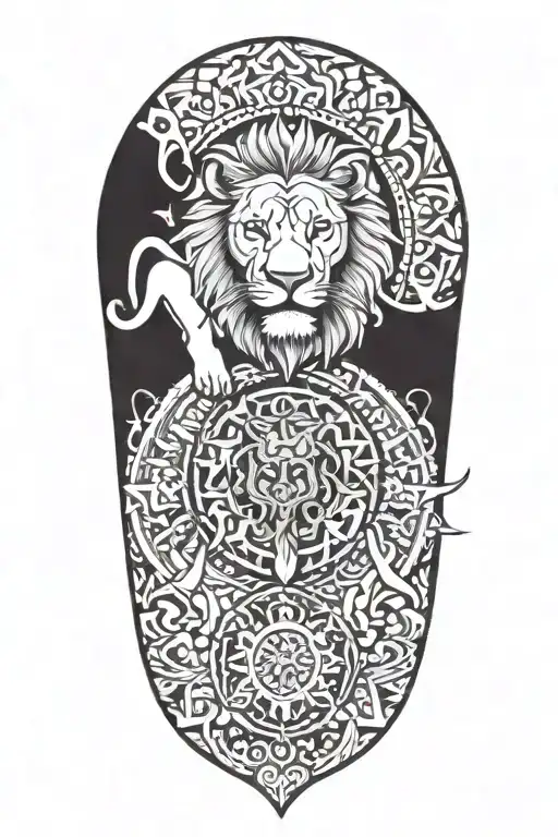 Mandala With Lion Cancer And Bull