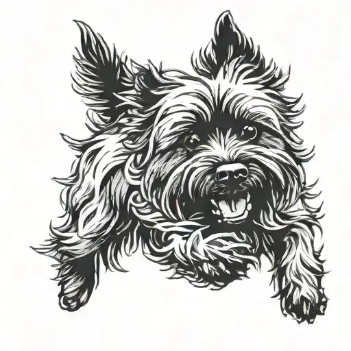 Cairn Terrier Dog Brindle Running