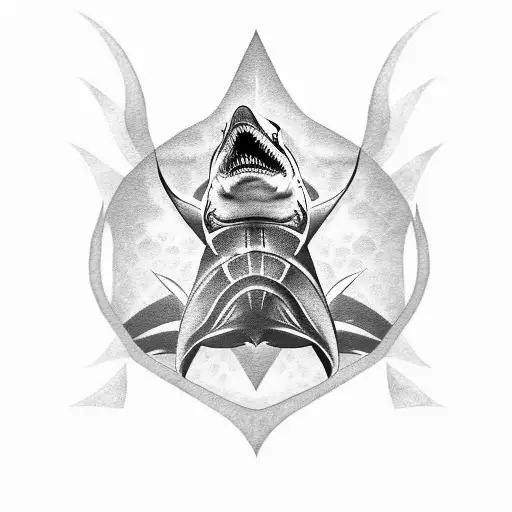 A Realistic Tattoo Of A Shark