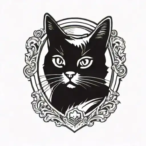A Military Badge With A Cat Silhouette In The Center