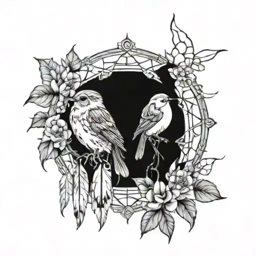 Dreamcatcher And Robin And Mushroom