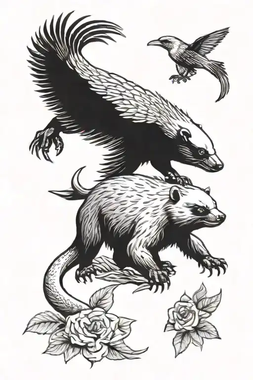 Honey Badger And Crow