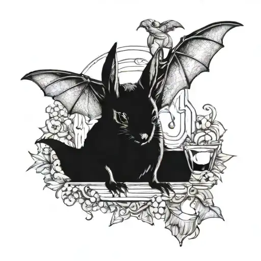 A Bat Animal Drinking Natural Light And A Rabbit Drinking Pabst Blue Ribbon
