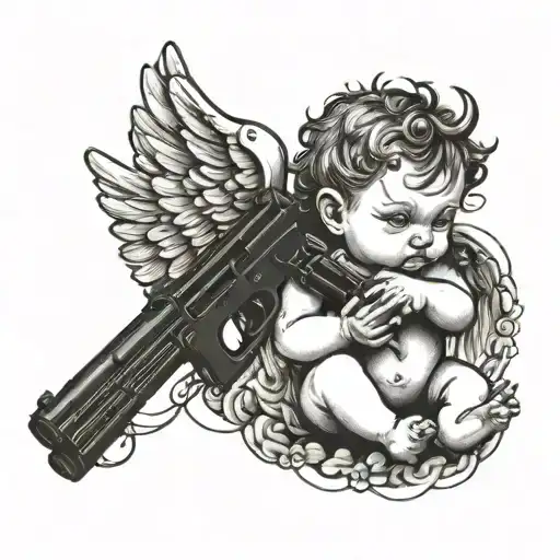 Baby Angel With Gun