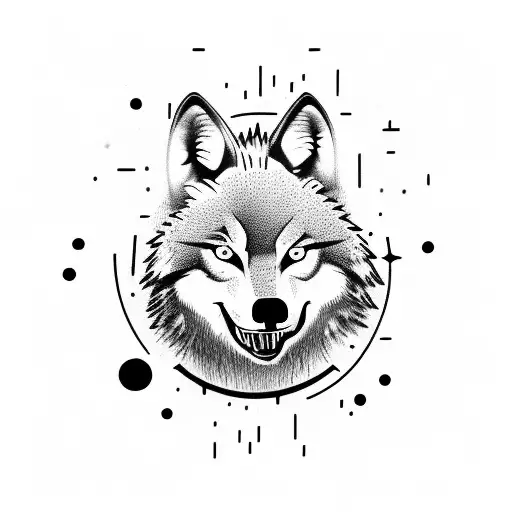 A Wolf Holding A Lamp With Ist Mouth