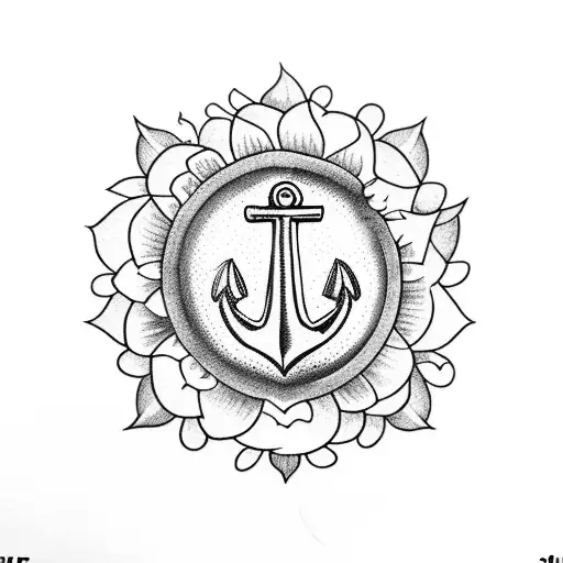 Anchor With One Sunflower In The Back