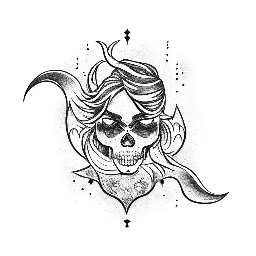 Mermaid Captain Steering A Pirate Ship