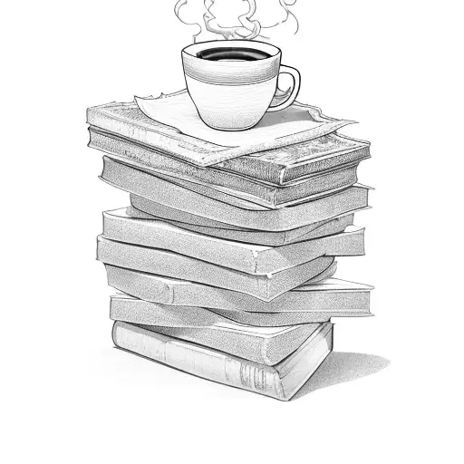 A Stack Of Books With A Steaming Coffee Mug On Top