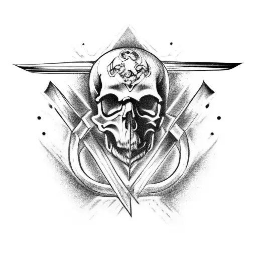 A Skull Wearing A Heavy Metal Band T-shirt And Holding A Electric Guitar