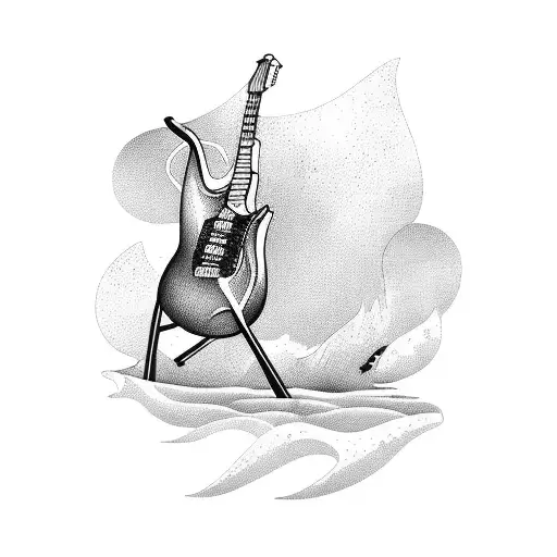 Guitar With Coastal Theme