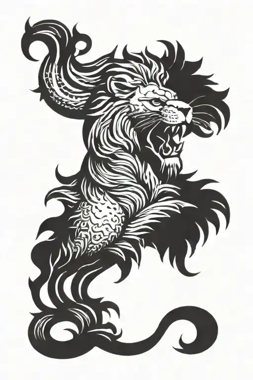 Lion Head With A Scale