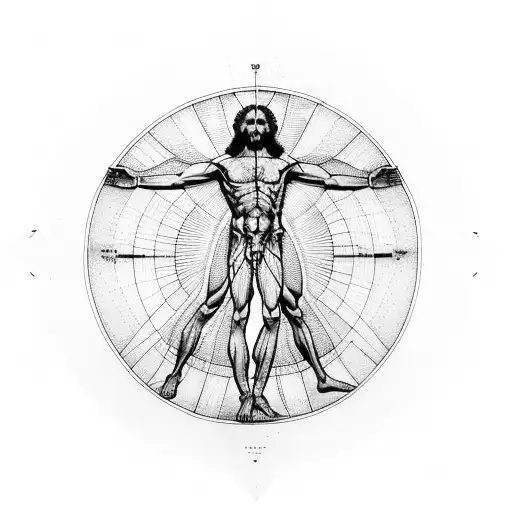 Vitruvian Man With Jesus