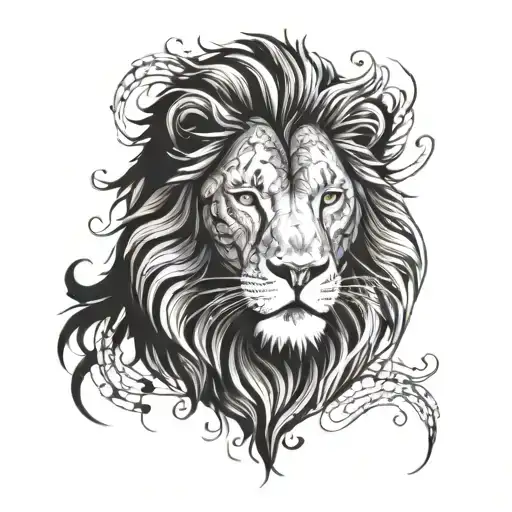 A Majestic Lion With Intricate Water Treatment System Pipes Intertwined Within Its Mane