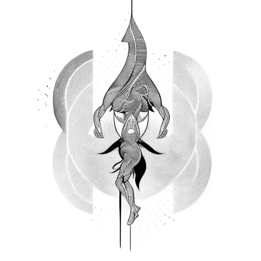 Abstract Lines That Wraps Around The Arm Representing A Dancer