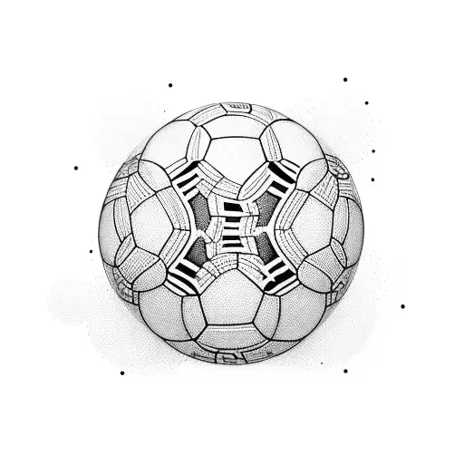 Musical Notes Intertwined With Soccer Balls