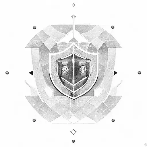 Binary Code Forming A Shield With A Lock Symbol In The Center