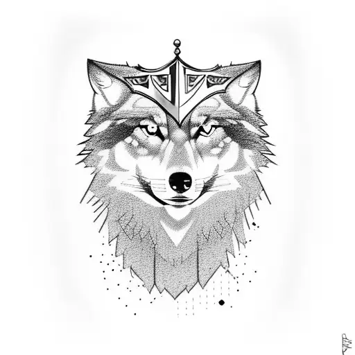 Princess With Wolf Hood And Hawk On Arm