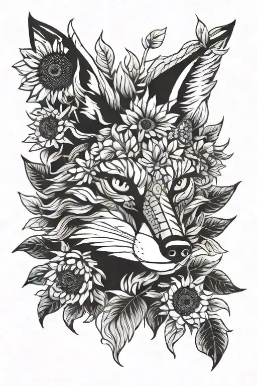 Fox Sunflower Lego Man