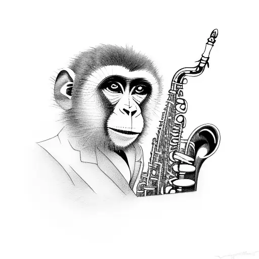 Jazz-inspired Monkey Playing The Saxophone