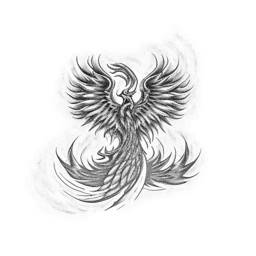 A Fiery Phoenix Emerging From A Tire