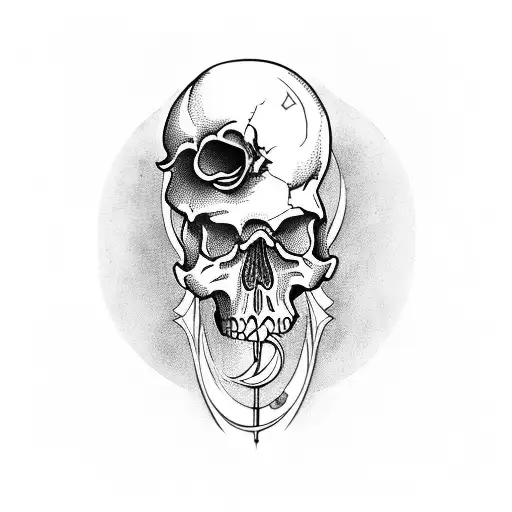 Skull With An Hourglass With Latin Saying Momento Mori