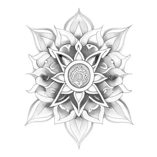 Four Dates Of Birth In A Circle And In The Center Of The Circle A Lotus Flower