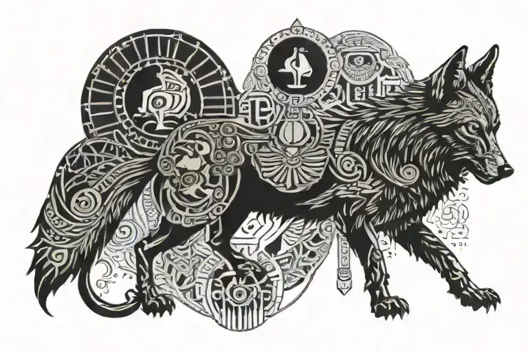 Wolf And Egyptian Mythology Mix