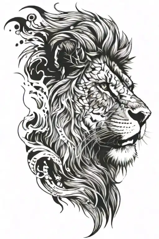 Straight Lion Head With Wild Looks