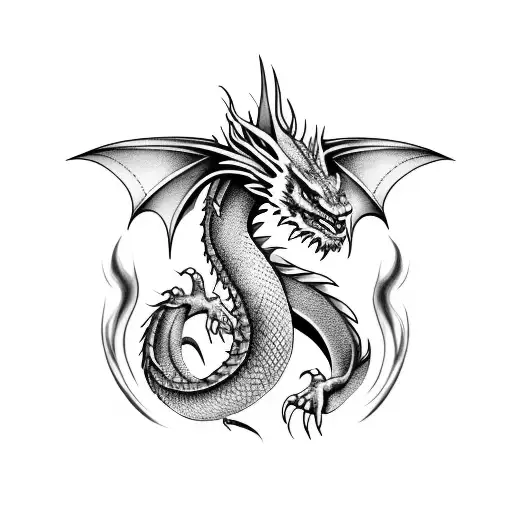 Dragon Keltic Feminin Realistic Arm