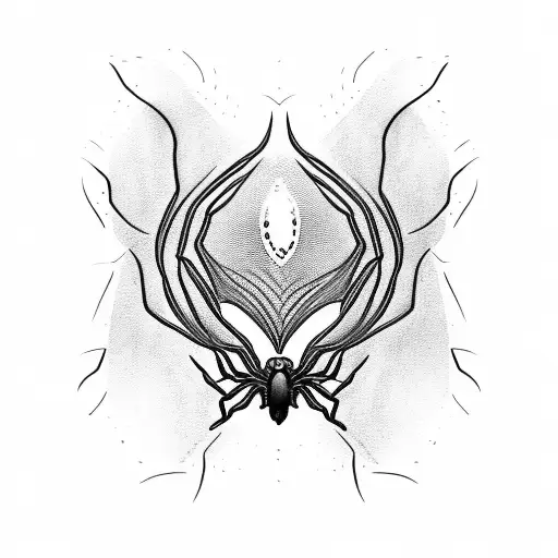 Black Hairless Spider With A Few Webs